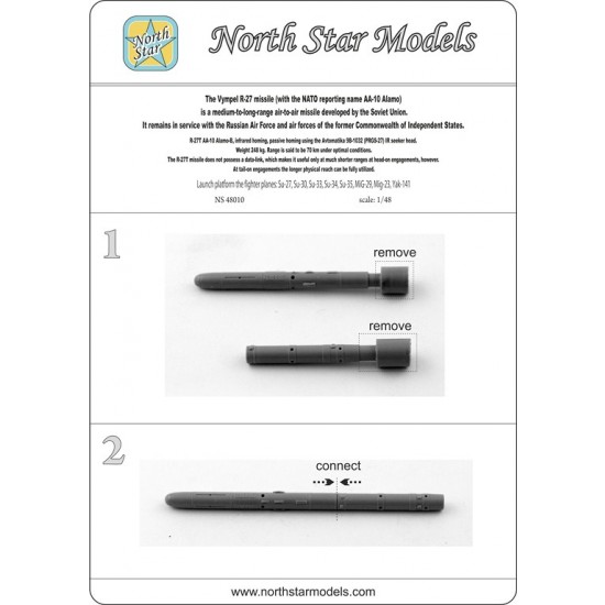 1/48 R-27T AAM (Nato AA-10 Alamo) Air-to-Air Missiles 1/48 R-27T AAM (Nato AA-10 Alamo) Air-to-Air Missiles