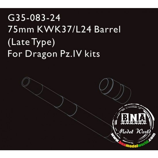 1/35 75mm KwK 37/L24 Barrel (Late Type) for Dragon Panzer IV kits 1/35 75mm KwK 37/L24 Barrel (Late Type) for Dragon Panzer IV kits