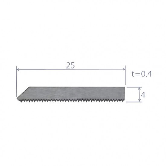 Saw Blade (L: 25mm, W: 4mm, t: 0.4mm) for Ultrasonic Cutter ZO-91/ZO-41/ZO-40 Saw Blade (L: 25mm, W: 4mm, t: 0.4mm) for Ultrasonic Cutter ZO-91/ZO-41/ZO-40
