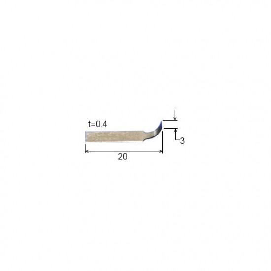 3mm Curving Blade (L: 25mm, W: 4mm, t: 0.4mm) for Ultrasonic Cutter ZO-91/ZO-41 3mm Curving Blade (L: 25mm, W: 4mm, t: 0.4mm) for Ultrasonic Cutter ZO-91/ZO-41