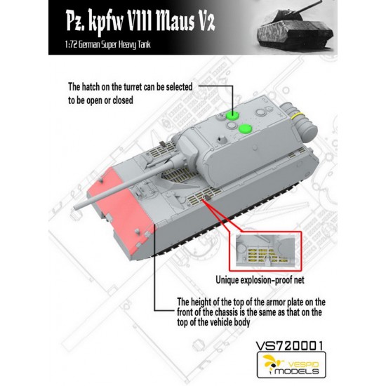 1/72 German PzKpfw VIII Maus V2 Super Heavy Tank 1/72 German PzKpfw VIII Maus V2 Super Heavy Tank