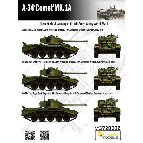 1/72 British Army A-34 Comet MK.1A Cruiser Tank 1/72 British Army A-34 Comet MK.1A Cruiser Tank