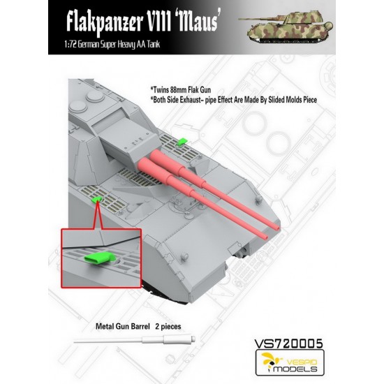 1/72 German Flakpanzer VIII Maus Super Heavy AA Tank 1/72 German Flakpanzer VIII Maus Super Heavy AA Tank