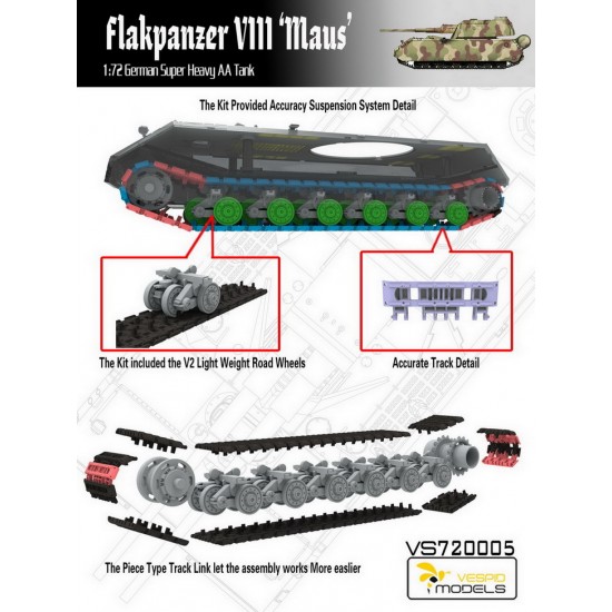 1/72 German Flakpanzer VIII Maus Super Heavy AA Tank 1/72 German Flakpanzer VIII Maus Super Heavy AA Tank