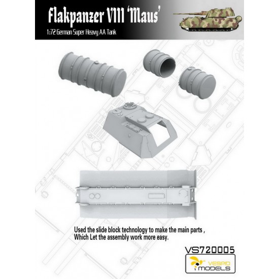 1/72 German Flakpanzer VIII Maus Super Heavy AA Tank 1/72 German Flakpanzer VIII Maus Super Heavy AA Tank