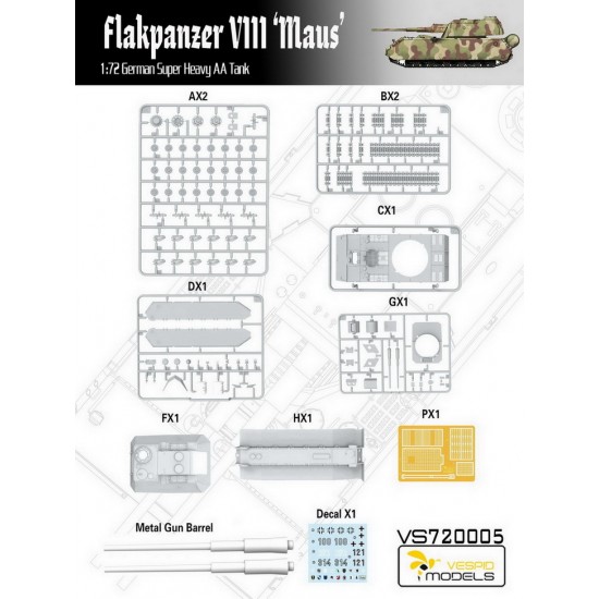 1/72 German Flakpanzer VIII Maus Super Heavy AA Tank 1/72 German Flakpanzer VIII Maus Super Heavy AA Tank