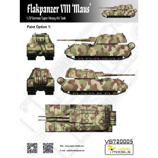 1/72 German Flakpanzer VIII Maus Super Heavy AA Tank 1/72 German Flakpanzer VIII Maus Super Heavy AA Tank