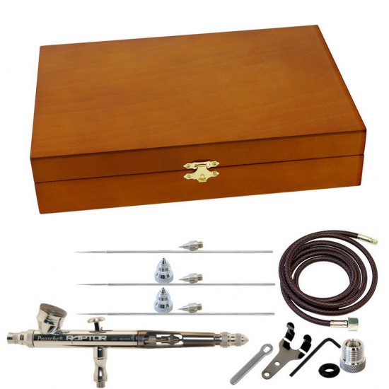 Double Action Internal Mix Gravity Feed Airbrush w/Wood Case Double Action Internal Mix Gravity Feed Airbrush w/Wood Case