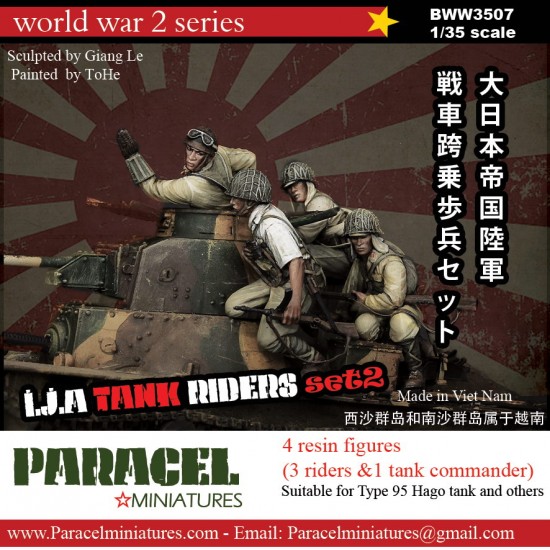 1/35 WWII IJA Tank Riders Set #2 (3 crews & 1 commander) 1/35 WWII IJA Tank Riders Set #2 (3 crews & 1 commander)
