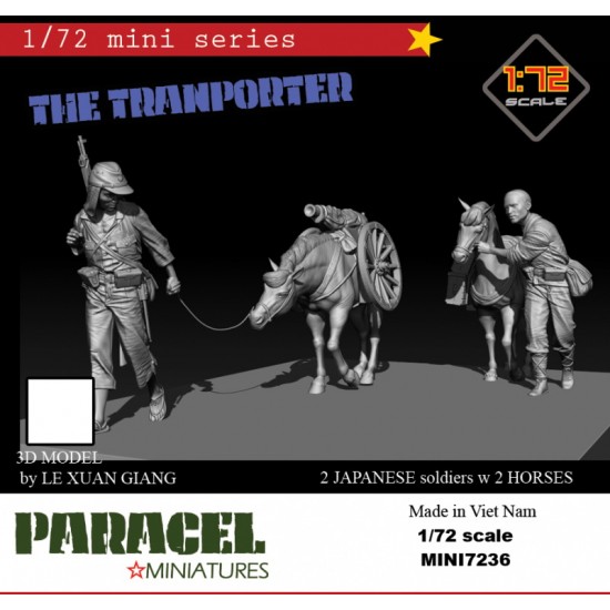 1/72 WWII Japanese Transporters (2 figures and 2 loaded horses) 1/72 WWII Japanese Transporters (2 figures and 2 loaded horses)