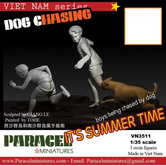1/35 Vietnamese Kids set - Dog Chasing (2 figures & 1 dog) 1/35 Vietnamese Kids set - Dog Chasing (2 figures & 1 dog)
