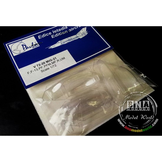 1/72 Mikoyan MiG-21 (F,F-13,PF,PFM,MF,R,UM) Vacu-Formed Canopy for all kits 1/72 Mikoyan MiG-21 (F,F-13,PF,PFM,MF,R,UM) Vacu-Formed Canopy for all kits