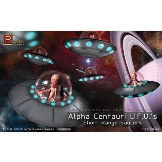 1/32 Alpha Centauri UFOs Short Range Saucers (2 UFO w/Alien Figures) 1/32 Alpha Centauri UFOs Short Range Saucers (2 UFO w/Alien Figures)