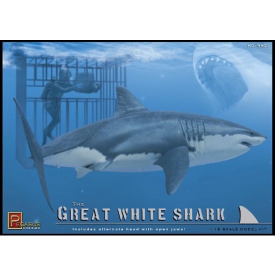 1/18 The Great White Shark w/Cage and Diver (w/2 Heads) 1/18 The Great White Shark w/Cage and Diver (w/2 Heads)