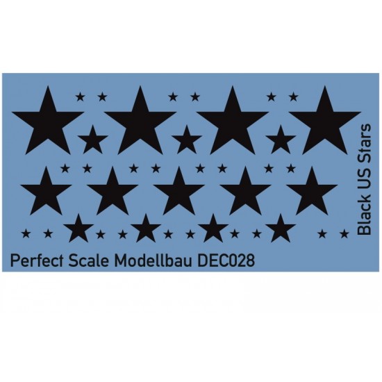 Decals for 1/35 Black US Stars Decals for 1/35 Black US Stars