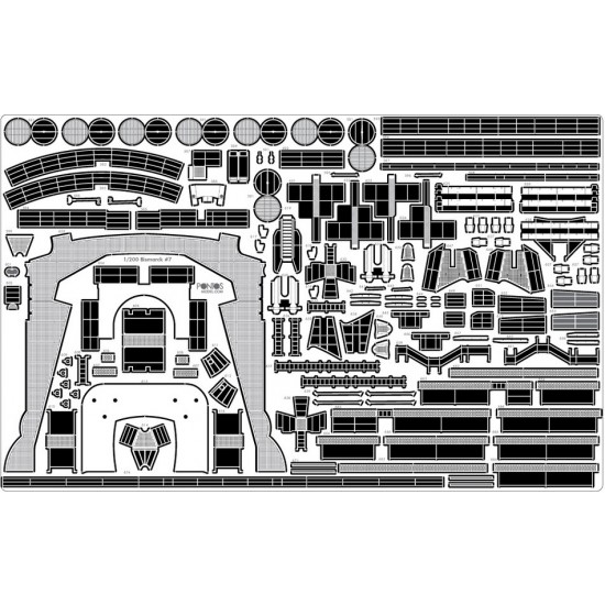 1/200 DKM Bismarck 1941 Super Detail Set w/Wooden Deck for Trumpeter kit 1/200 DKM Bismarck 1941 Super Detail Set w/Wooden Deck for Trumpeter kit