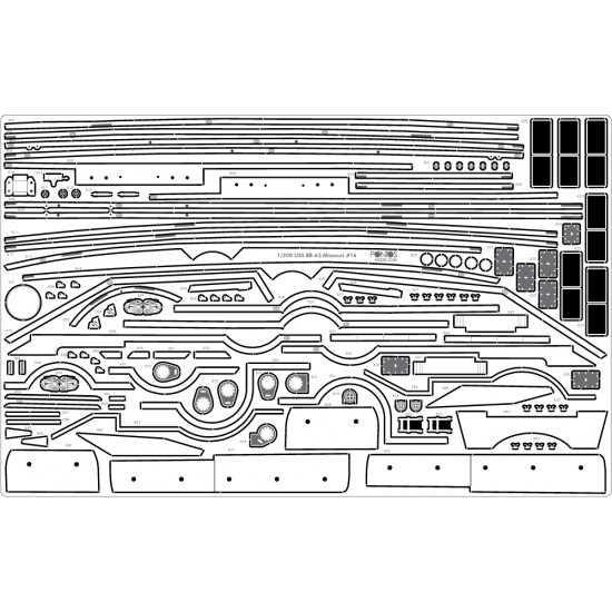 1/200 USS BB-63 Missouri 1945 Detail set for Trumpeter (Teak Tone Wood Deck+PE+Barrels...) 1/200 USS BB-63 Missouri 1945 Detail set for Trumpeter (Teak Tone Wood Deck+PE+Barrels...)