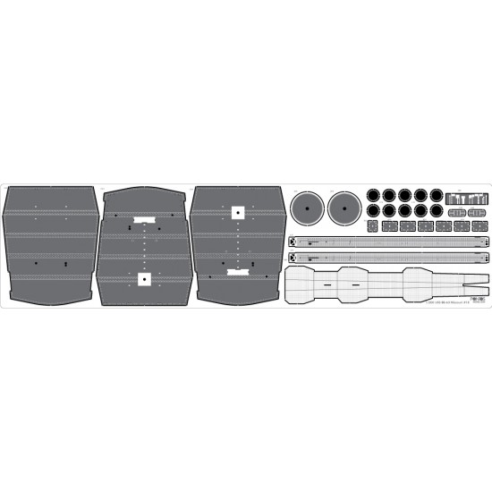 1/200 USS BB-63 Missouri 1945 Detail set for Trumpeter (Teak Tone Wood Deck+PE+Barrels...) 1/200 USS BB-63 Missouri 1945 Detail set for Trumpeter (Teak Tone Wood Deck+PE+Barrels...)
