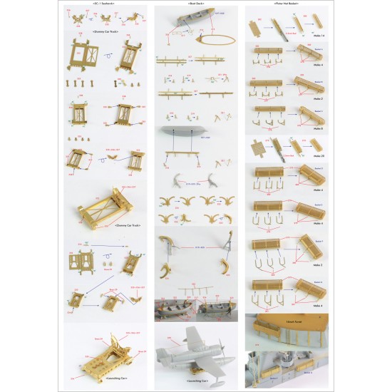 1/200 USS BB-63 Missouri 1945 Detail set for Trumpeter (Teak Tone Wood Deck+PE+Barrels...) 1/200 USS BB-63 Missouri 1945 Detail set for Trumpeter (Teak Tone Wood Deck+PE+Barrels...)