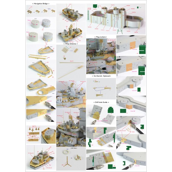 1/200 USS BB-63 Missouri 1945 Detail set for Trumpeter (Teak Tone Wood Deck+PE+Barrels...) 1/200 USS BB-63 Missouri 1945 Detail set for Trumpeter (Teak Tone Wood Deck+PE+Barrels...)