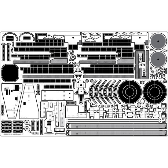 1/200 USS BB-63 Missouri 1945 Detail set for Trumpeter (20B Blue Deck+PE+Barrels...) 1/200 USS BB-63 Missouri 1945 Detail set for Trumpeter (20B Blue Deck+PE+Barrels...)