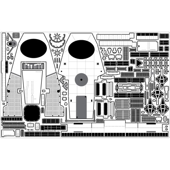 1/200 USS BB-63 Missouri 1945 Detail set for Trumpeter (20B Blue Deck+PE+Barrels...) 1/200 USS BB-63 Missouri 1945 Detail set for Trumpeter (20B Blue Deck+PE+Barrels...)