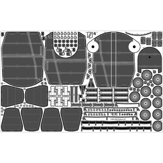 1/200 HMS Rodney Battleship Super Detail Set for Trumpeter #03709 1/200 HMS Rodney Battleship Super Detail Set for Trumpeter #03709