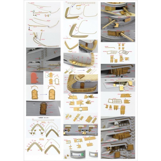 1/200 IJN Mikasa 1905 Detail Set w/Wooden Deck for Merit International #62004/Trumpeter 1/200 IJN Mikasa 1905 Detail Set w/Wooden Deck for Merit International #62004/Trumpeter