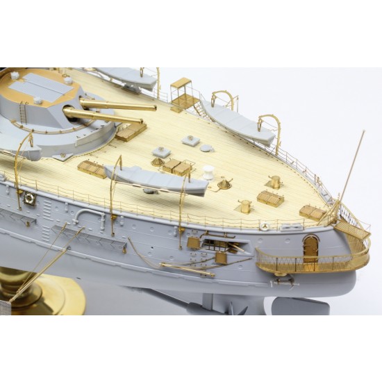 1/200 IJN Mikasa 1905 Detail Set w/Wooden Deck for Merit International #62004/Trumpeter 1/200 IJN Mikasa 1905 Detail Set w/Wooden Deck for Merit International #62004/Trumpeter