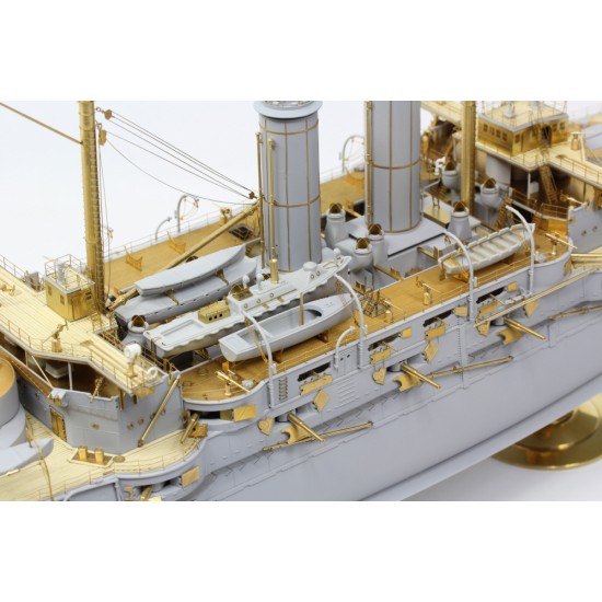 1/200 IJN Mikasa 1905 Detail Set w/Wooden Deck for Merit International #62004/Trumpeter 1/200 IJN Mikasa 1905 Detail Set w/Wooden Deck for Merit International #62004/Trumpeter