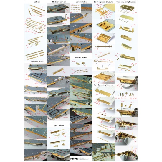 1/350 USS CV-10 Yorktown 1944 Detail Up set for Trumpeter CV-10/CV-13 kits 1/350 USS CV-10 Yorktown 1944 Detail Up set for Trumpeter CV-10/CV-13 kits