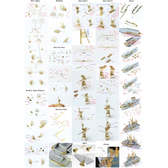 1/350 USS CV-10 Yorktown 1944 Detail Up set for Trumpeter CV-10/CV-13 kits 1/350 USS CV-10 Yorktown 1944 Detail Up set for Trumpeter CV-10/CV-13 kits