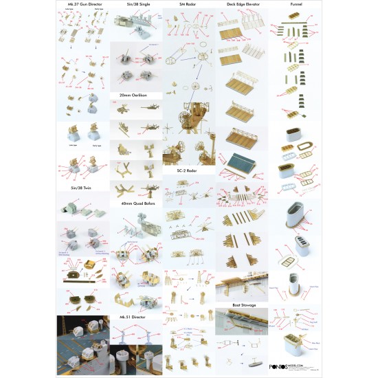 1/350 USS CV-10 Yorktown 1944 Detail Up set for Trumpeter CV-10/CV-13 kits 1/350 USS CV-10 Yorktown 1944 Detail Up set for Trumpeter CV-10/CV-13 kits