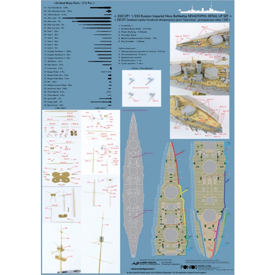 1/350 Russian Imperial Navy Battleship Sevastopol Detail-up set for Zvezda kit 1/350 Russian Imperial Navy Battleship Sevastopol Detail-up set for Zvezda kit