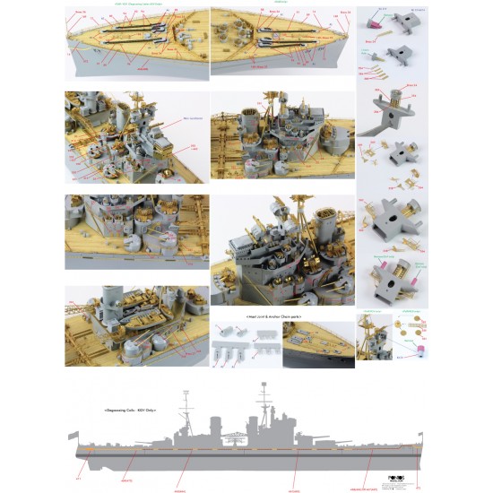 1/350 HMS King George V 1941 Detail-up set for Tamiya Prince of Wales kit 1/350 HMS King George V 1941 Detail-up set for Tamiya Prince of Wales kit