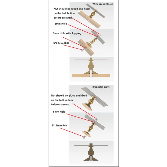 Buffed and Polished Solid Brass Pedestals Type 100 for 1/200 or Larger Ship models Buffed and Polished Solid Brass Pedestals Type 100 for 1/200 or Larger Ship models