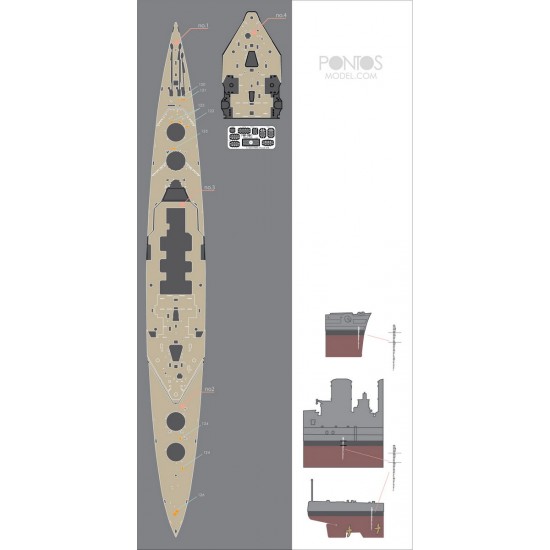 1/350 HMS Hood Wooden Deck Set for Trumpeter kit