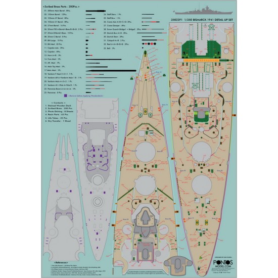 1/350 Bismarck 1941 Detail-Up Set for Revell 05040 kit 1/350 Bismarck 1941 Detail-Up Set for Revell 05040 kit
