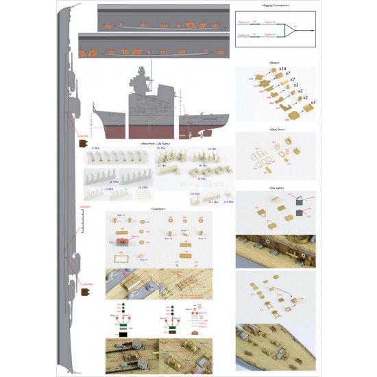 1/350 Bismarck 1941 Detail-Up Set for Revell 05040 kit 1/350 Bismarck 1941 Detail-Up Set for Revell 05040 kit