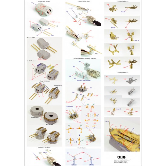1/350 USS BB-35 Texas 1945 Super Detail Set (20B Deck Blue Deck) for Trumpeter #05340 1/350 USS BB-35 Texas 1945 Super Detail Set (20B Deck Blue Deck) for Trumpeter #05340