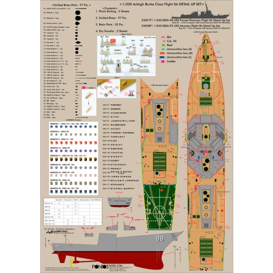 1/350 USS DDG-92 Momsen Flight IIa Detail-up Set for Trumpeter #04527 1/350 USS DDG-92 Momsen Flight IIa Detail-up Set for Trumpeter #04527
