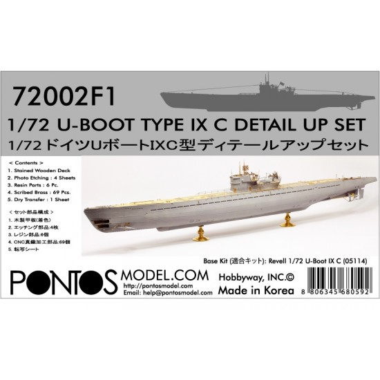 1/72 U-Boat Type IX C Detail up Set for Revell kit #05114 1/72 U-Boat Type IX C Detail up Set for Revell kit #05114
