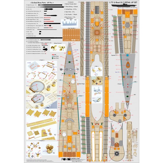 1/72 U-Boat Type IX C Detail up Set for Revell kit #05114 1/72 U-Boat Type IX C Detail up Set for Revell kit #05114
