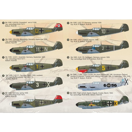 1/144 Wet Decals - Messerschmitt Bf 109D 1/144 Wet Decals - Messerschmitt Bf 109D