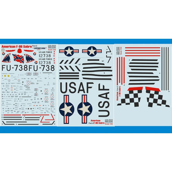Print Scale 32-018 F-86 Sabre Part 2 The complete set 2,5 leaf 1:32 Print Scale 32-018 F-86 Sabre Part 2 The complete set 2,5 leaf 1:32