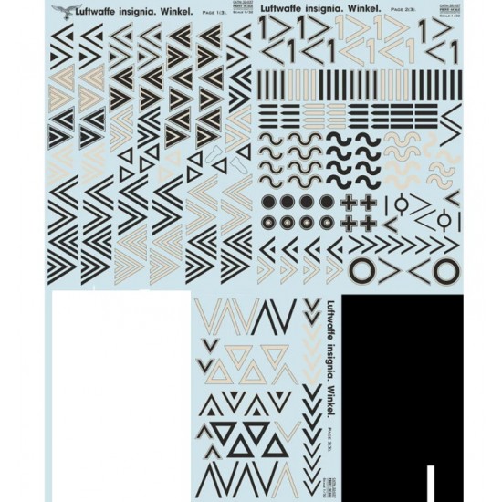 Decal for 1/32 Luftwaffe Insignia. Winkel The complete set 3 leaf Decal for 1/32 Luftwaffe Insignia. Winkel The complete set 3 leaf