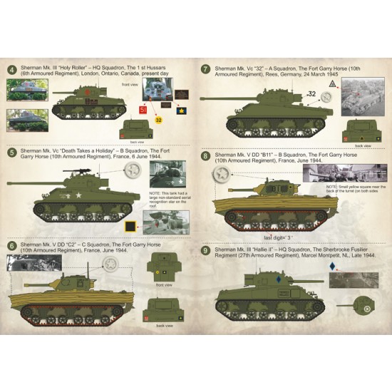 1/35 Wet Decals - WWII Sherman Tanks of The Second Canadian Armoured Brigade