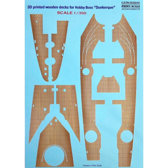 1/350 French Battleship Dunkerque Wooden Decks for HobbyBoss kits (3D printed)