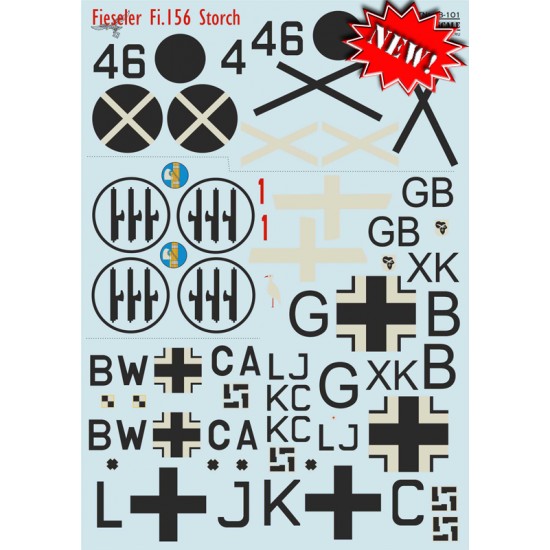 1/48 Wet Decals - Fieseler FI.156 Storch 1/48 Wet Decals - Fieseler FI.156 Storch
