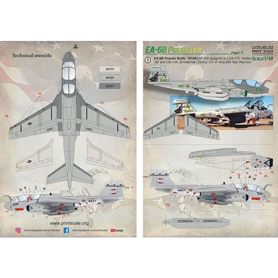 Decals for 1/48 EA-6B Prowler Part 1 Decals for 1/48 EA-6B Prowler Part 1